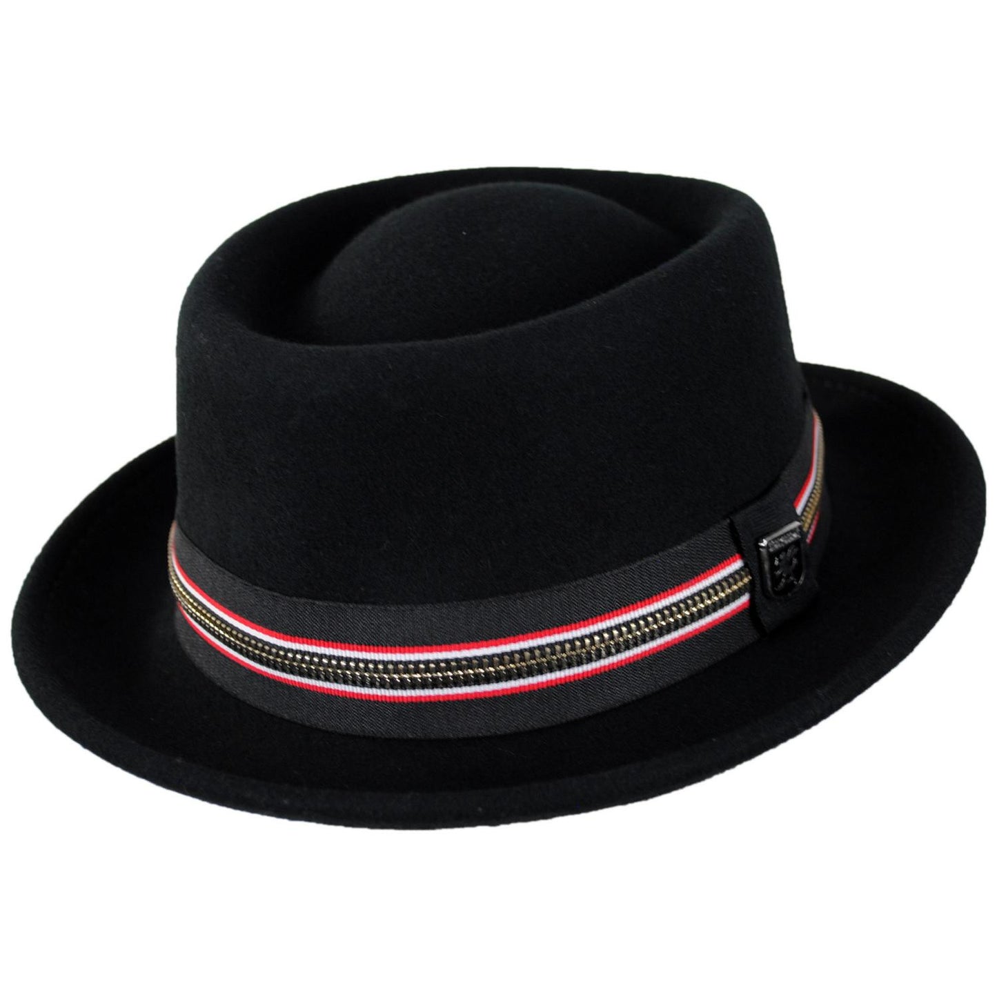Stacy Adams | Porkie Wool Felt Pork Pie Hat | 130422 | lead | BLACK/RED