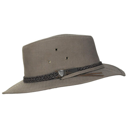 Dorfman Pacific | Down Under Twill Aussie Hat | 400198 | profile | TAN