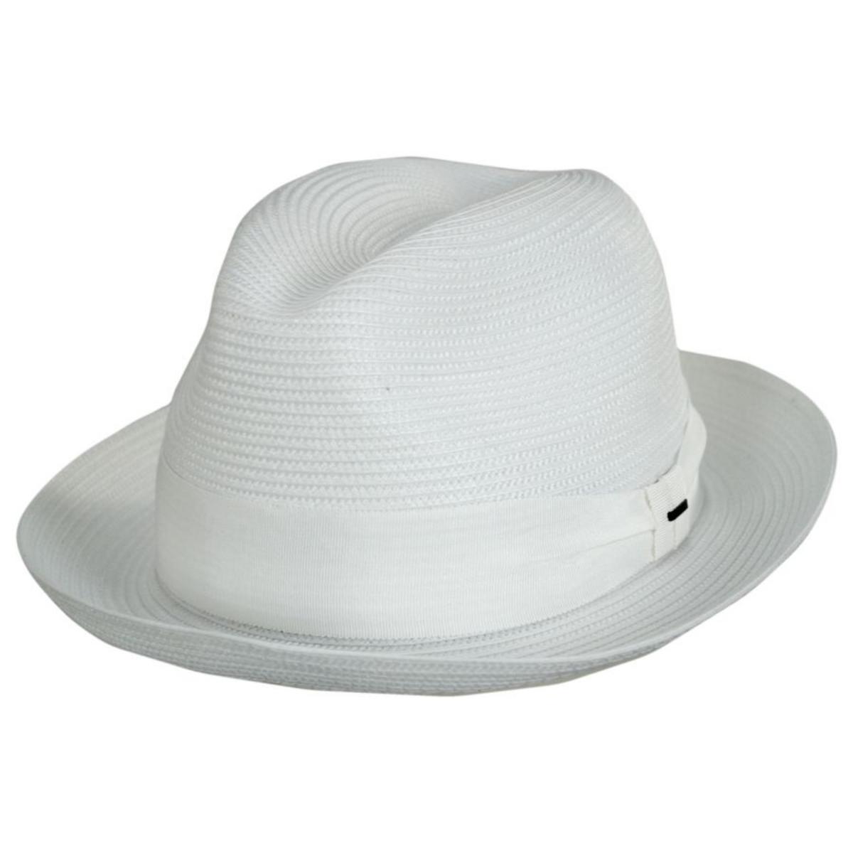Bailey 1922 | Craig Straw Fedora Hat | 127820 | lead | WHITE