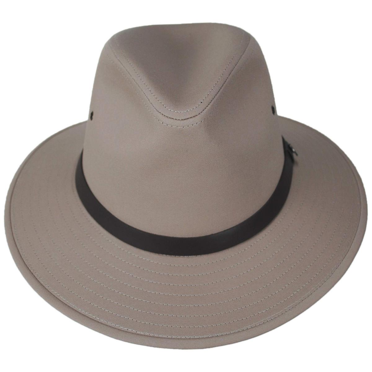 Jaxon Hats | Cotton Safari Fedora Hat | 147250 | front | BRITISH TAN