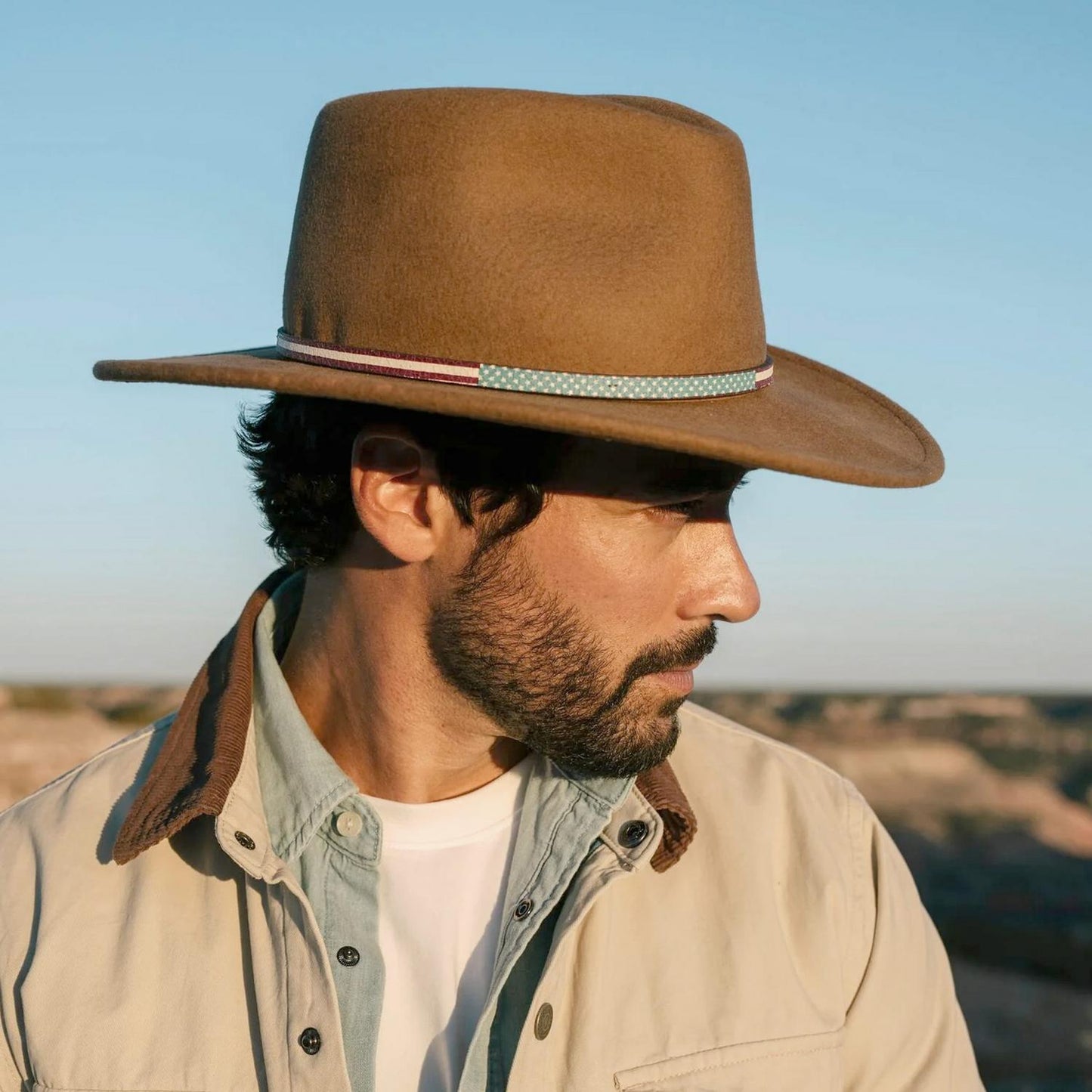 Stetson | USA 250th Bozeman Crushable Wool Felt Outback Hat | 130660 | lsmone | DRIFTWOOD