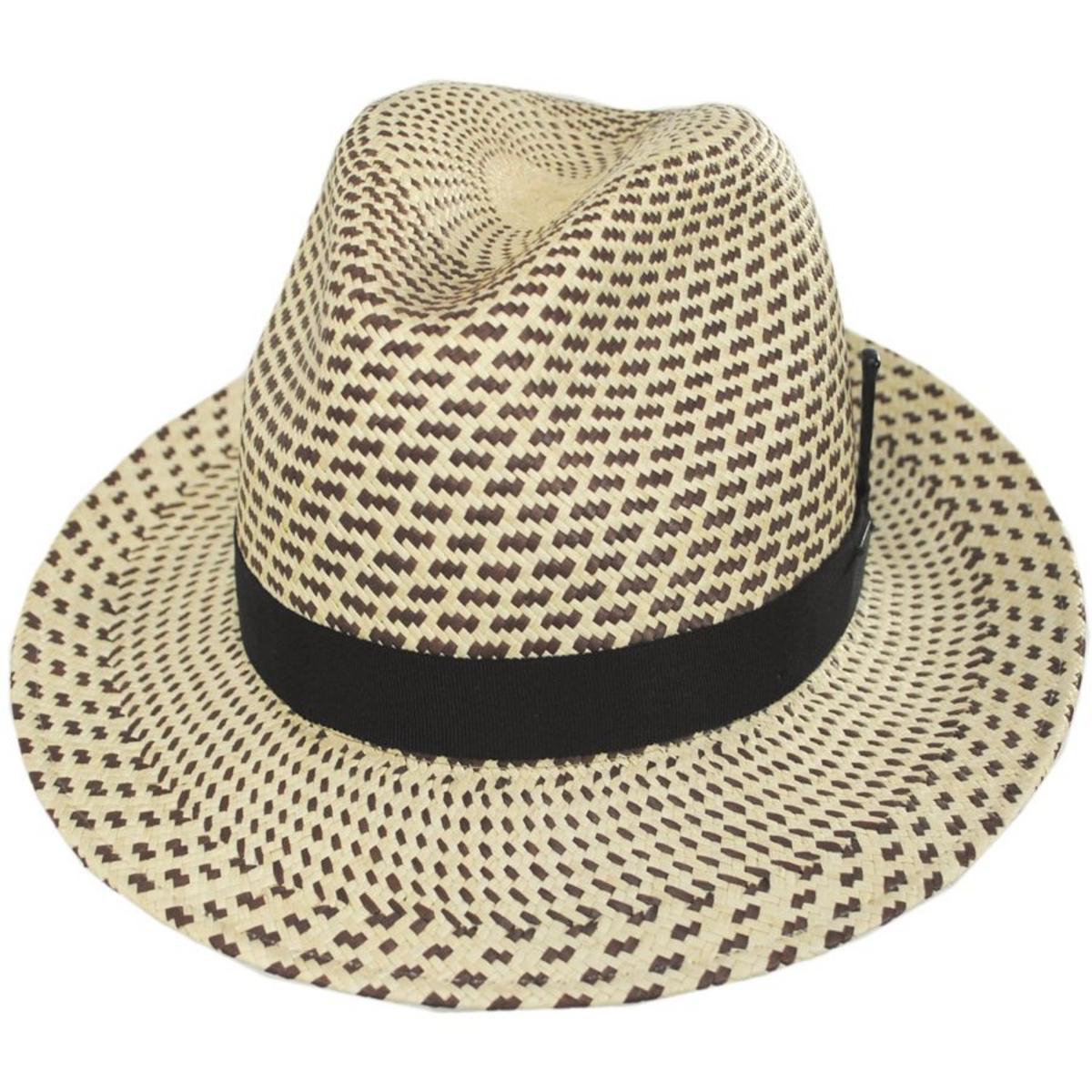 Bailey 1922 | Hernen Two-Tone Panama Straw Fedora Hat | 127758 | lead | ESPRESSO