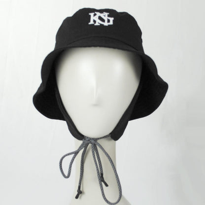 Kangol | Interlock Earflap Bucket Hat | 185851 | front | RIPSTOP BLACK