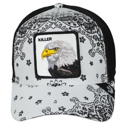 Goorin Bros | Problem Bandana Mesh Trucker Snapback Baseball Cap | 200656 | front | WHITE