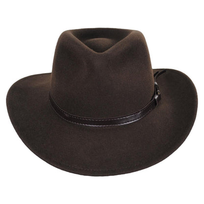 Jaxon Hats | Wholesale Crushable Wool Felt Outback Hat B2B Pre-Pack | B2B135002 | front | OLIVE GREEN