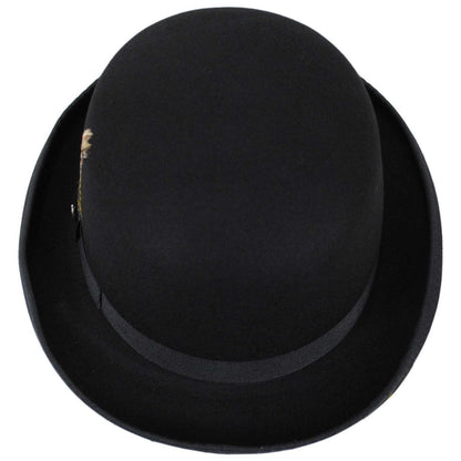 Jaxon Hats | English Wool Felt Bowler Hat | 132055 | top | BLACK