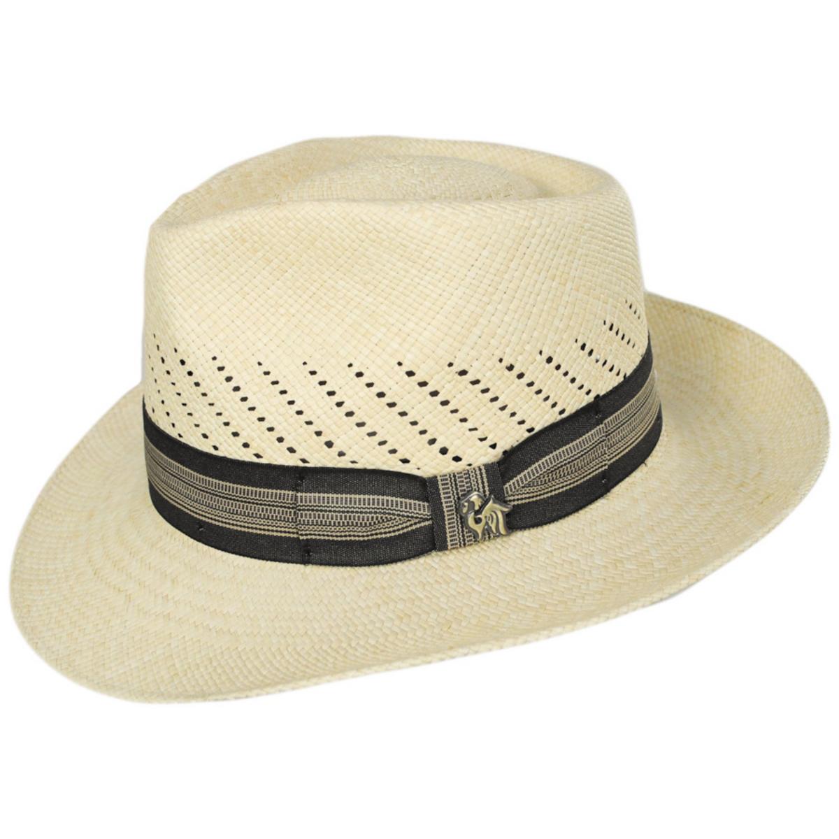 Bigalli | Salvatore Vented Panama Straw Fedora Hat | 129234 | profile | NATURAL