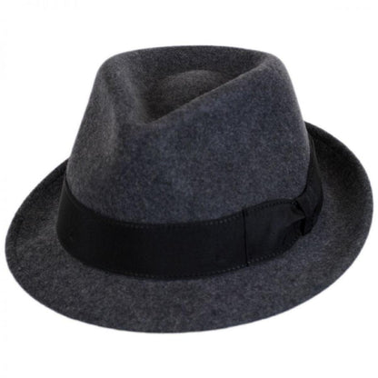 Stefeno Hats | Teardrop Wool Felt Trilby Fedora Hat | 136061 | lead | GREY MIX