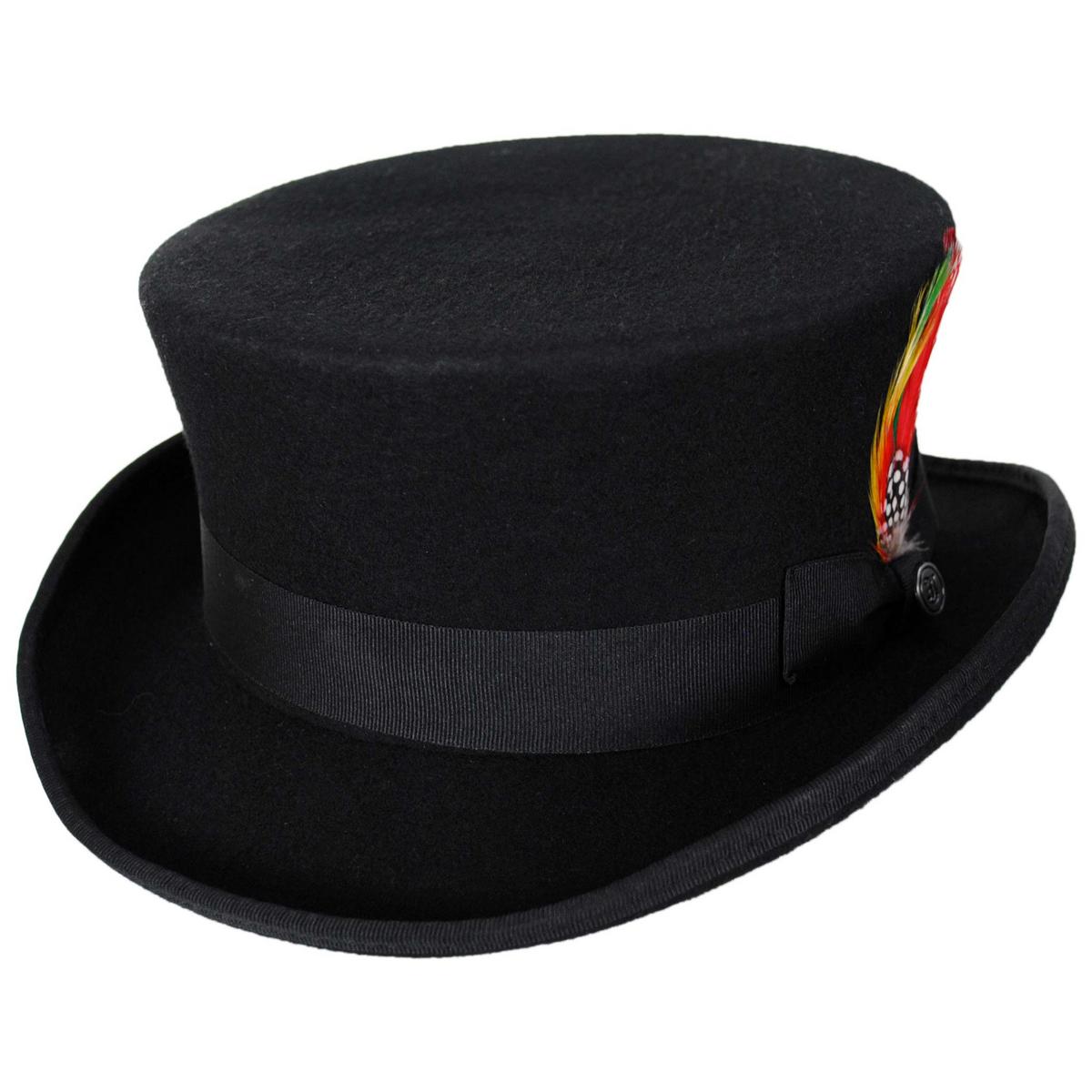 Jaxon Hats | Deadman Wool Felt Top Hat | 193901 | lead | BLACK