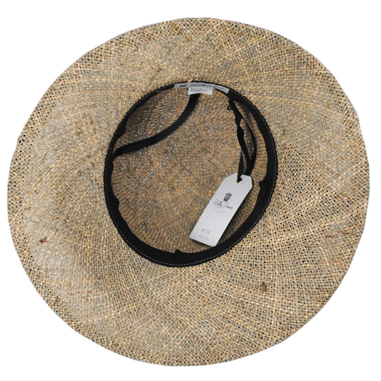 Kathy Jeanne | Ribbon Rosette Seagrass Straw Sun Hat | 100713 | under | SEAGRASS