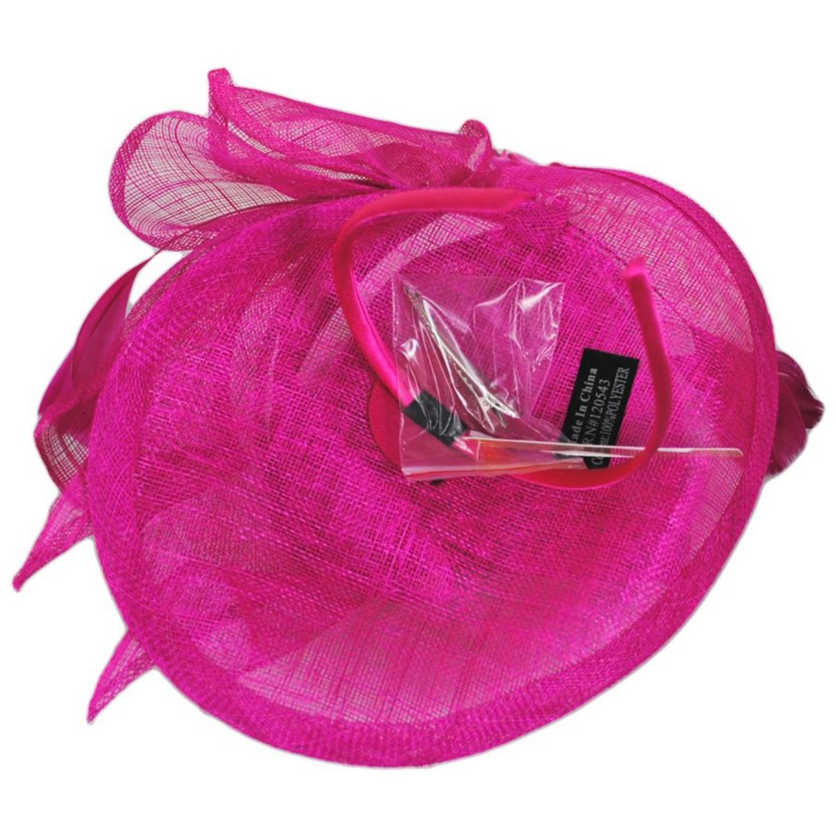 Jeanne Simmons | Isabelle Sinamay Straw Fascinator Hat | 120764 | under | FUCHSIA