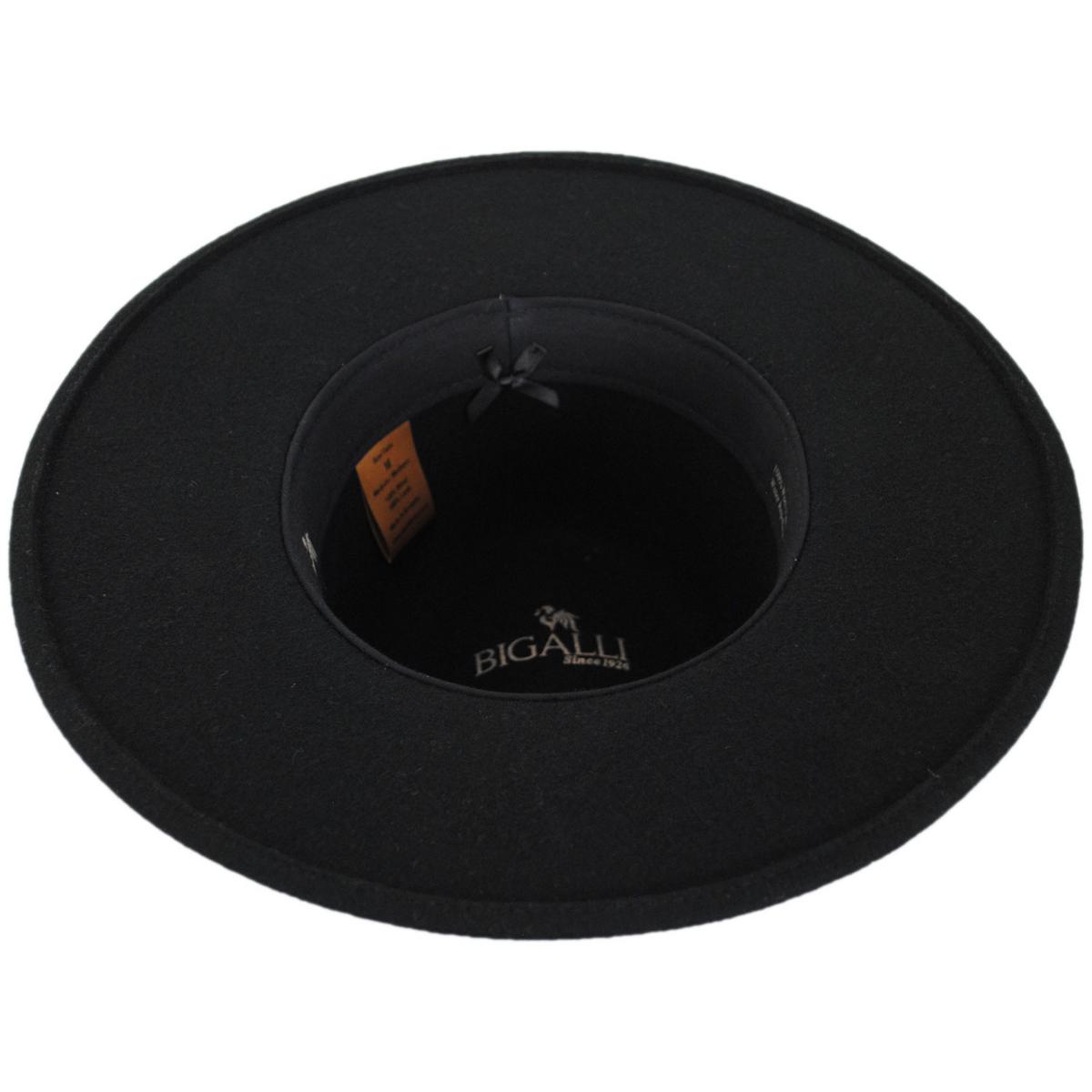 Bigalli | Rain Forest Wool Felt Fedora Hat | 131444 | under | BLACK