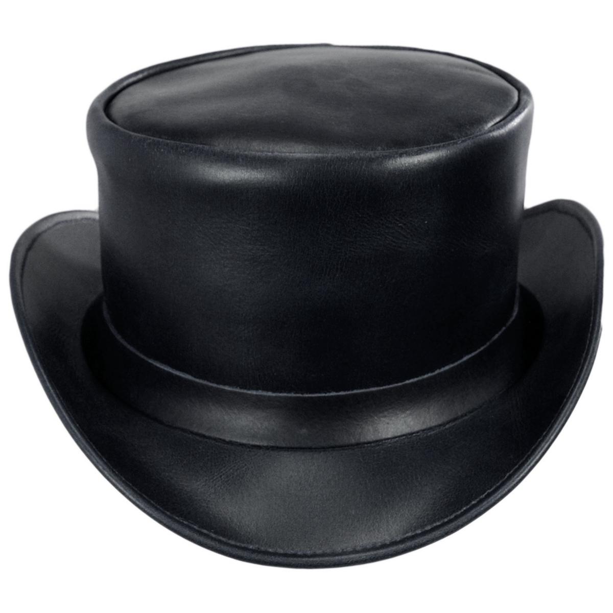 Jaxon Hats | Wholesale John Bull Leather Top Hat B2B Pre-Pack | B2B194100 | detailtwo | BLACK