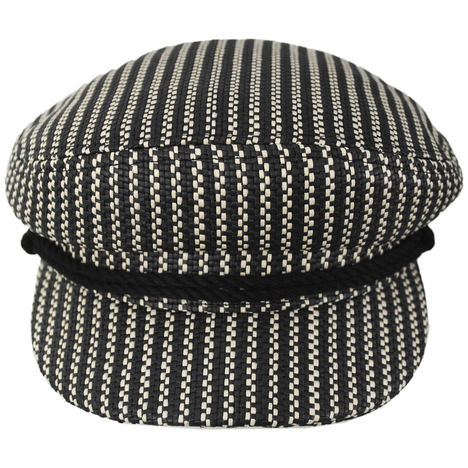 BRIXTON HATS | Fiddler Toyo Straw Lightweight Fisherman Cap | 181362 | front | BLACK/NATURAL STRAW