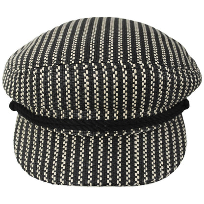 BRIXTON HATS | Fiddler Toyo Straw Lightweight Fisherman Cap | 181362 | front | BLACK/NATURAL STRAW
