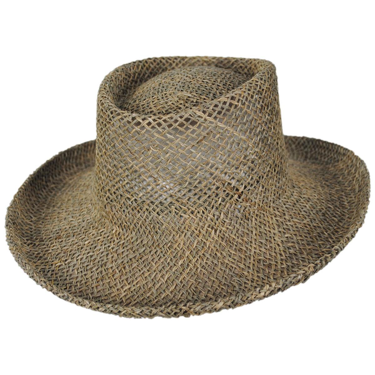 Dorfman Pacific | 19th Hole Twisted Seagrass Straw Gambler Hat | 126065 | lead | NATURAL