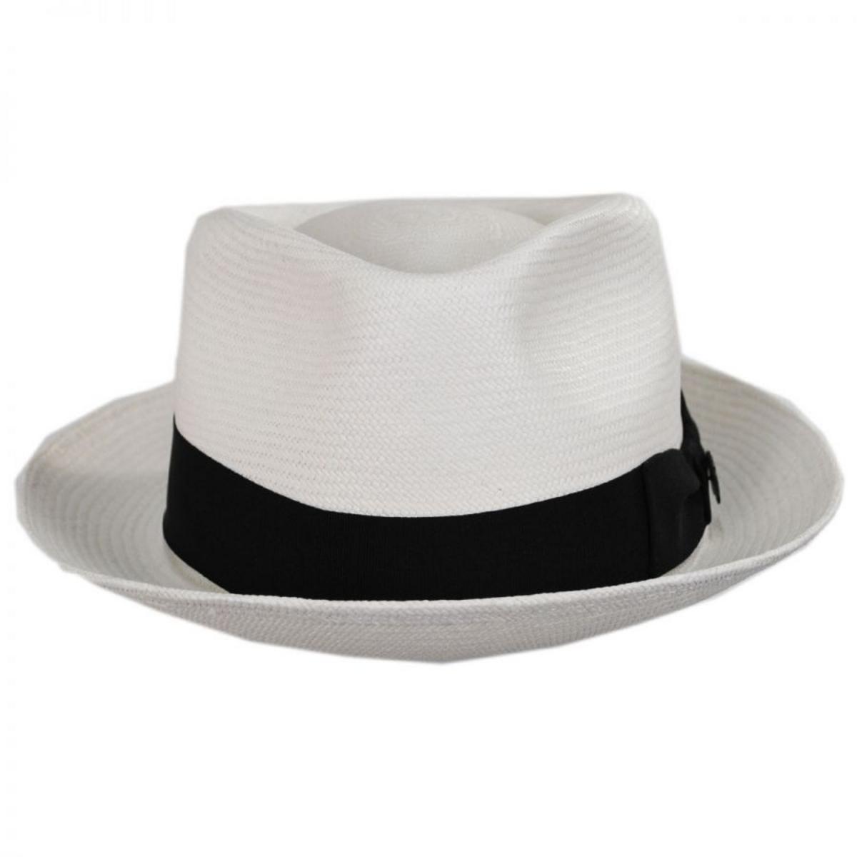 Bigalli | Quickstep Grade 8 Panama Straw Fedora Hat | 129201 | front | WHITE