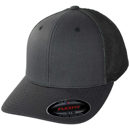Flexfit | Tonal Mesh Trucker Flexfit Fitted Baseball Cap | 221501 | lead | CHARCOAL