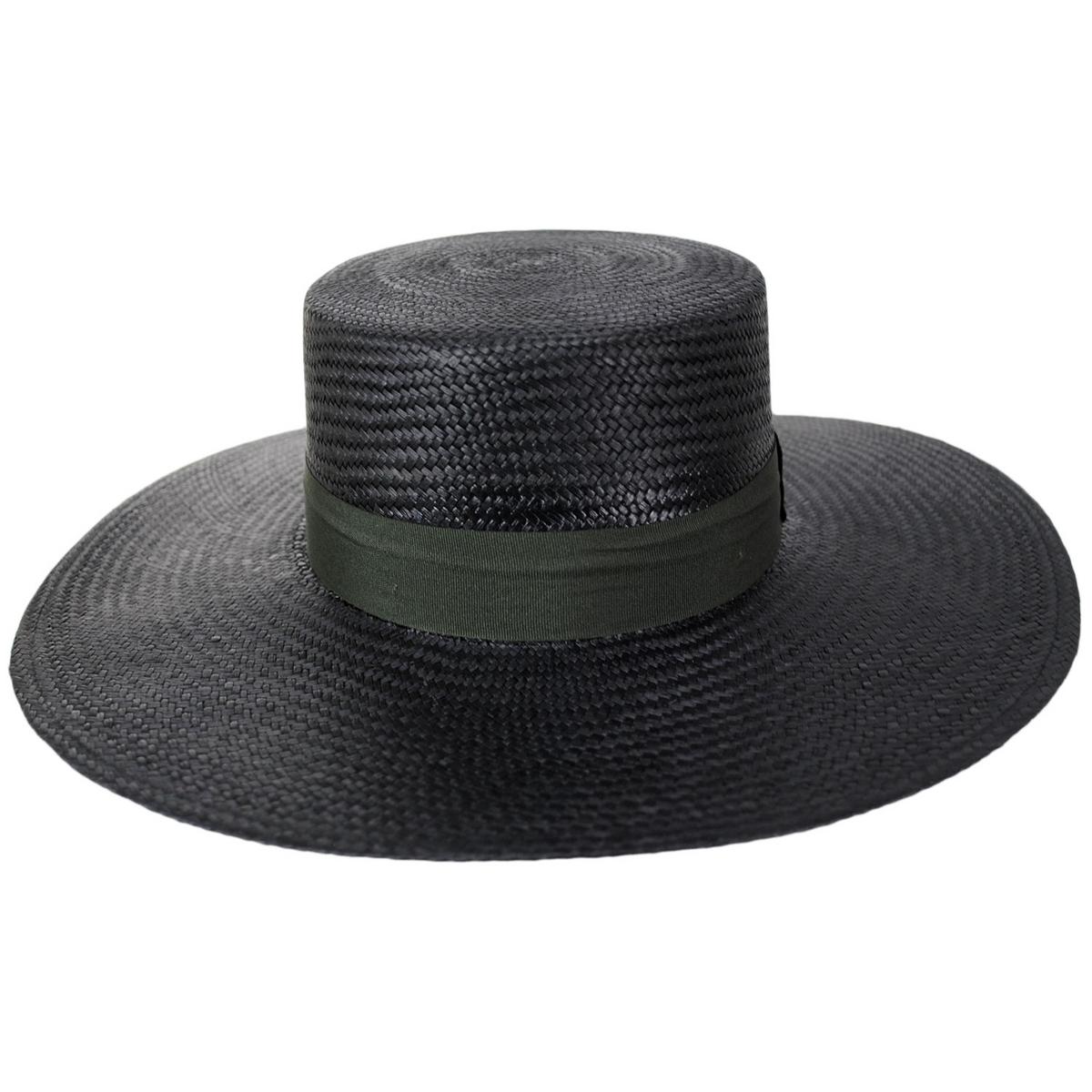 3 Regions Trade Co. | Bolero Cuenca Panama Straw Hat | 128751 | front | BLACK/OLIVE
