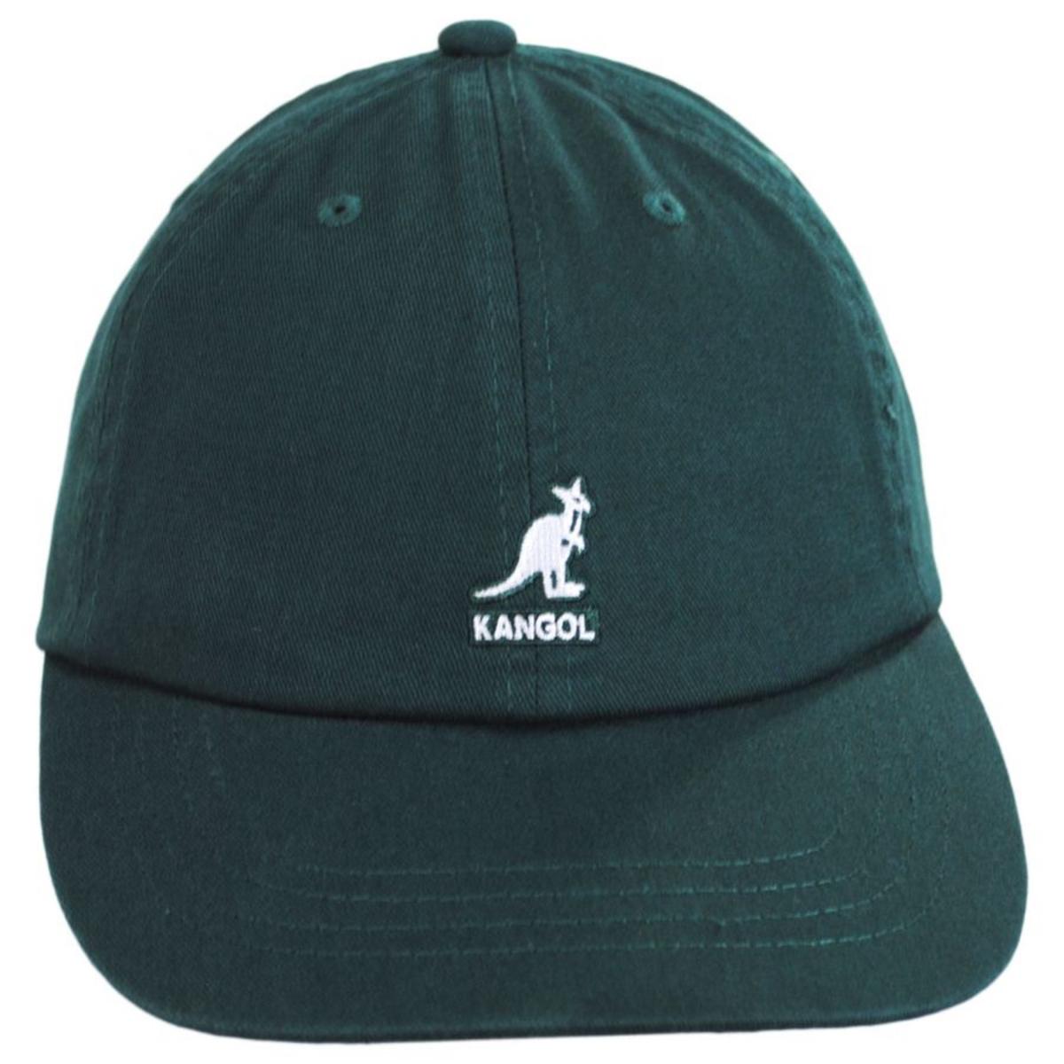Kangol | Washed Cotton Strapback Baseball Cap Dad Hat - Fashion Colors | 201173A | front | PINE