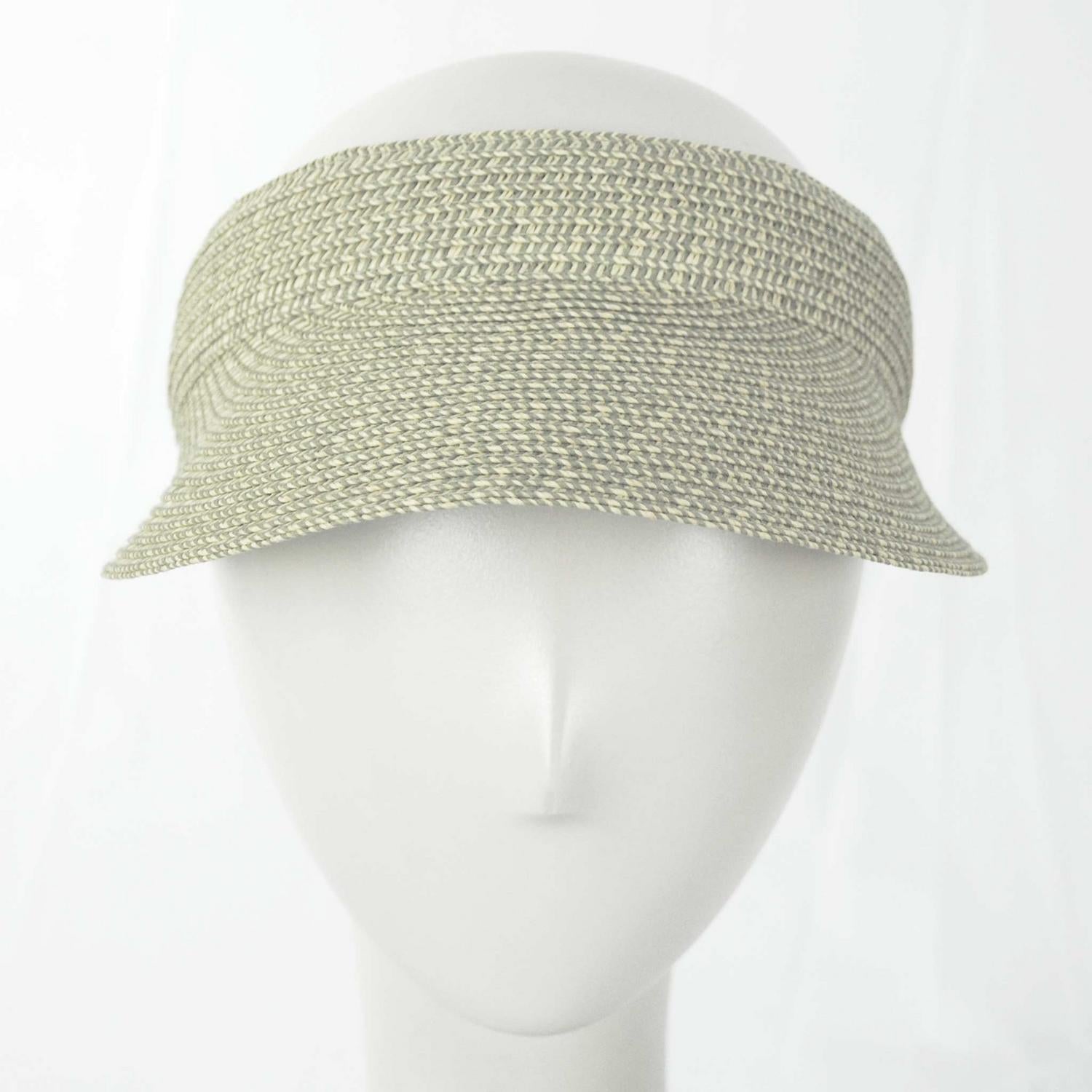 Jeanne Simmons | Toyo Braid Straw Tweed Visor Hat | 196207 | front | KHAKI TWEED