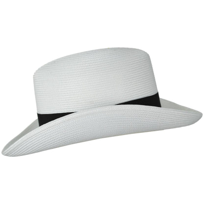 Stetson | El Dorado Florentine Milan Straw Homburg Hat | 127074 | profile | WHITE