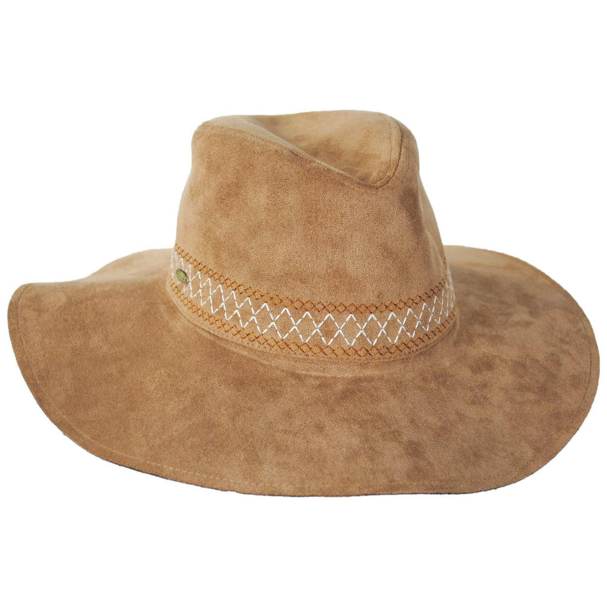 Scala | Nayarit Vegan Suede Safari Fedora Hat | 106449 | lead | TAN