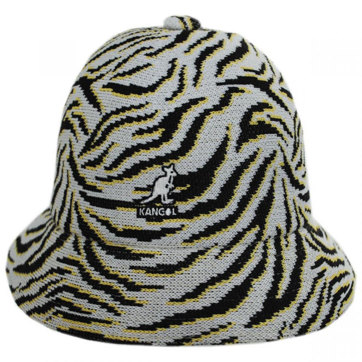 Kangol | Carnival Casual Tropic Bucket Hat | 185736 | front | WHITE ZEBRA
