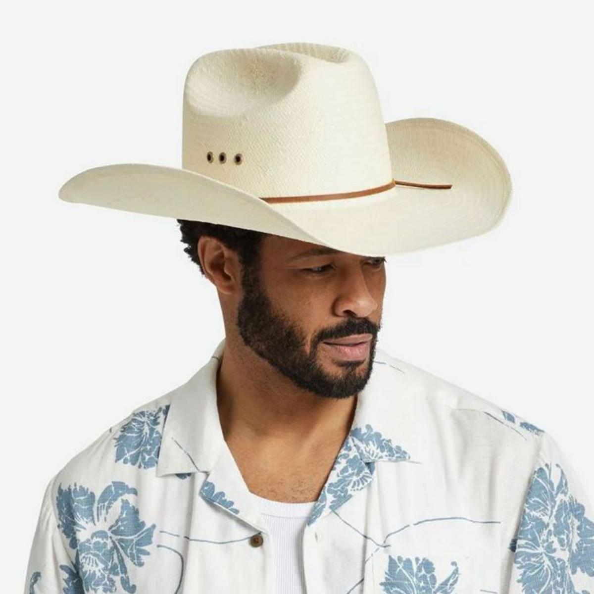 BRIXTON HATS | El Paso Reserve Shantung Straw Western Hat | 128352 | lsmone | OFF WHITE