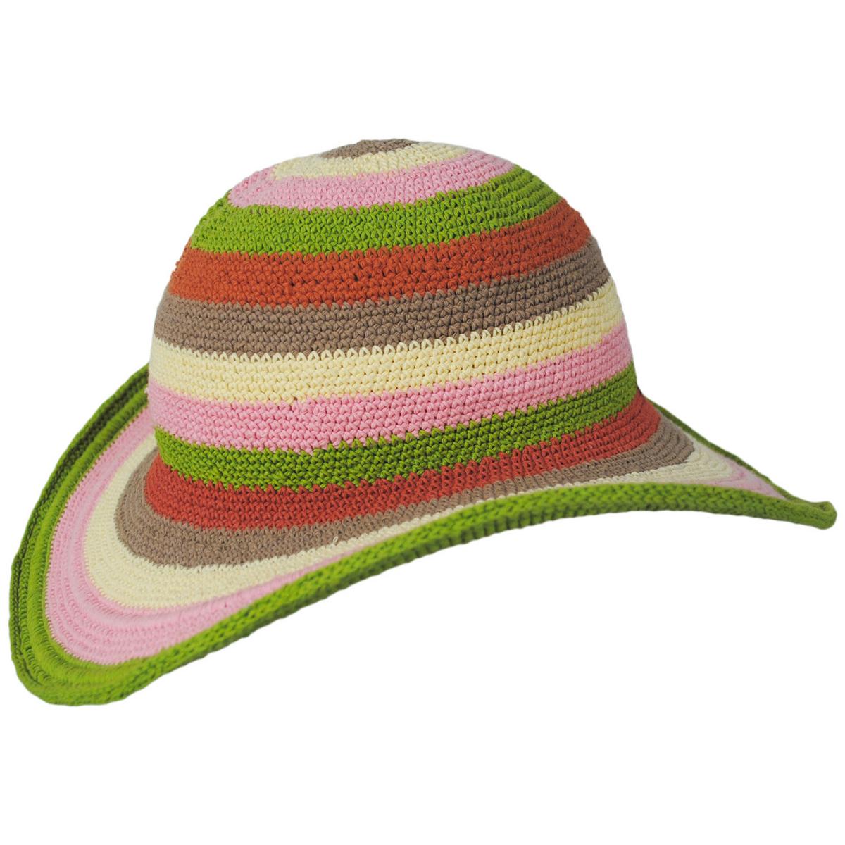 San Diego Hat Company | Java Striped Cotton Crochet Sun Hat | 108935 | profile | MULTI STRIPE