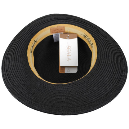 Scala | Assymetrical Toyo Braid Facesaver Cap | 101551 | under | BLACK