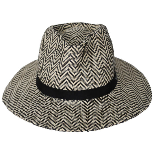 BRIXTON HATS | Carolina Toyo Straw Fedora Hat | 104054 | front | BLACK/NATURAL