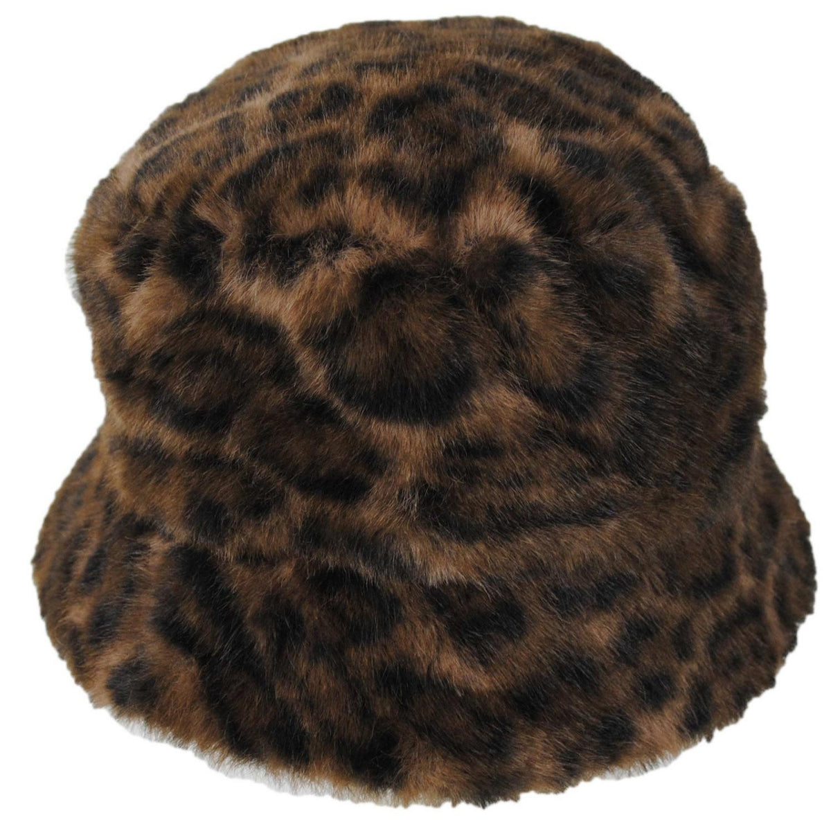 Scala | Kathy Faux Fur Leopard Bucket Hat | 106453 | lead | LEOPARD