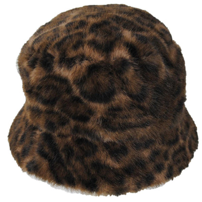 Scala | Kathy Faux Fur Leopard Bucket Hat | 106453 | lead | LEOPARD