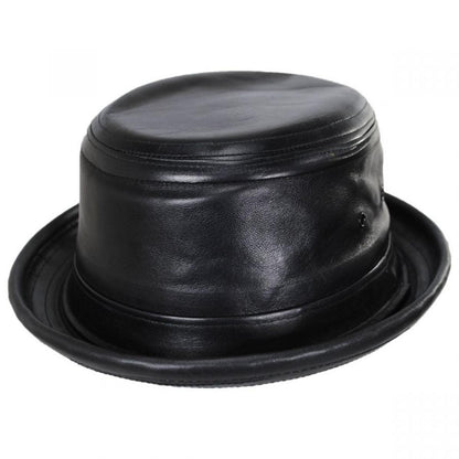 NEW YORK HAT CO | Lambskin Leather Bucket Hat | 187101 | lead | BLACK
