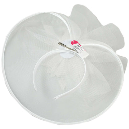 Sophia | Veiled Floral and Feather Mesh Fascinator Hat | 122903 | front | WHITE