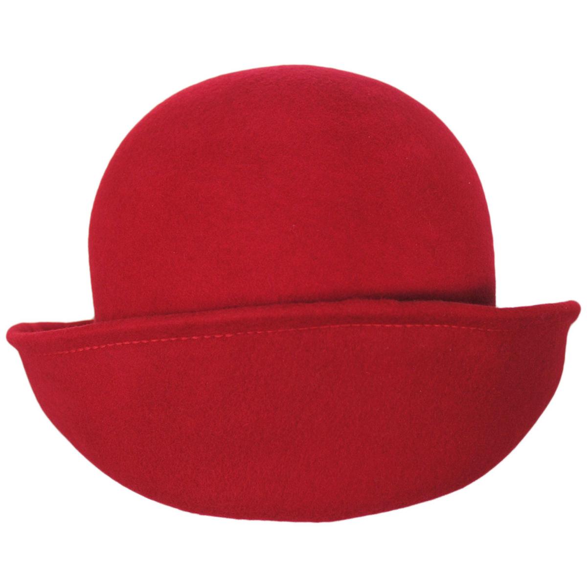 Kathy Jeanne | 6-Way Shapeable Wool Felt Cloche Hat | 124715 | detailfour | RED
