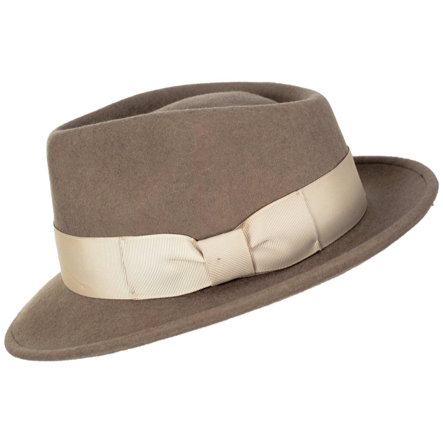 Bigalli | Quick Step Wool Felt Fedora Hat | 131439 | profile | KHAKI