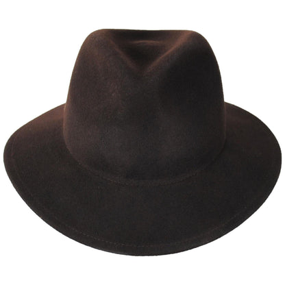 Betmar | Cali Wool LiteFelt Fedora Hat | 123174 | front | DARK BROWN