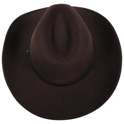 Jaxon Hats | Wyatt Wool Felt Western Cowboy Hat | 135009 | top | BROWN