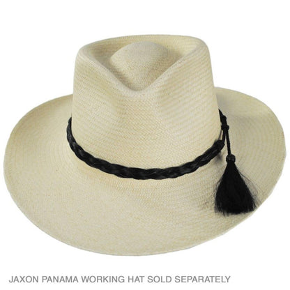 3 Regions Trade Co. | Solid Color Horse Hair Braid Double Tassel Hat Band | 601701 | profile | BLACK