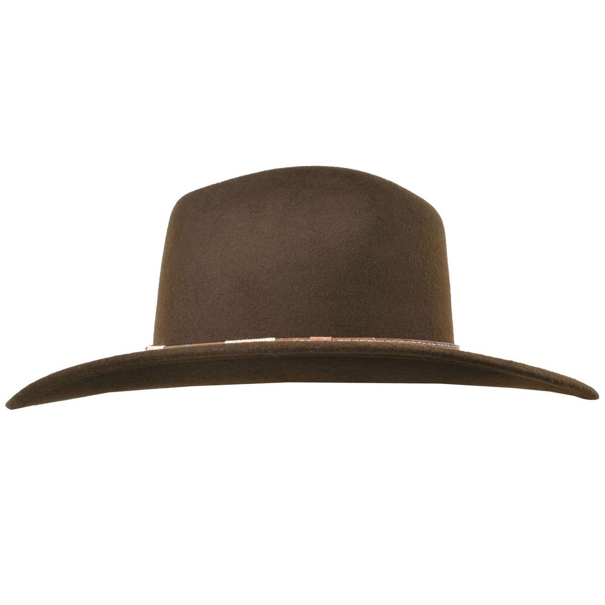 Bigalli | Frontier Long Trail Crushable Merino Wool Felt Aussie Hat | 131404 | profile | CHOCOLATE
