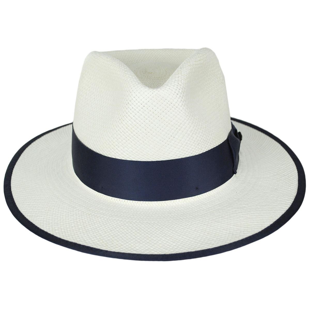 Bigalli | Kellan Panama Straw Fedora Hat | 129235 | front | WHITE
