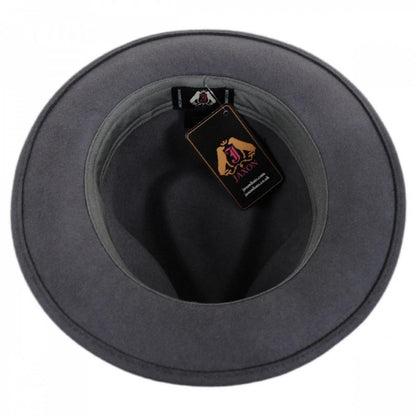 Jaxon Hats | C-Crown Crushable Wool Felt Fedora Hat | 135003 | under | GREY