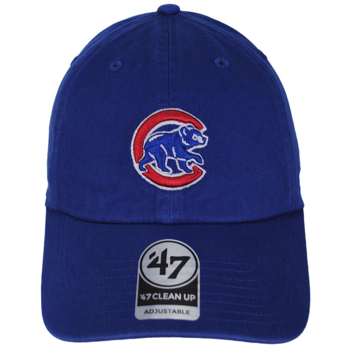 47 Brand | Chicago Cubs MLB Clean Up Strapback Baseball Cap Dad Hat | 203180 | front | ROYAL BLUE