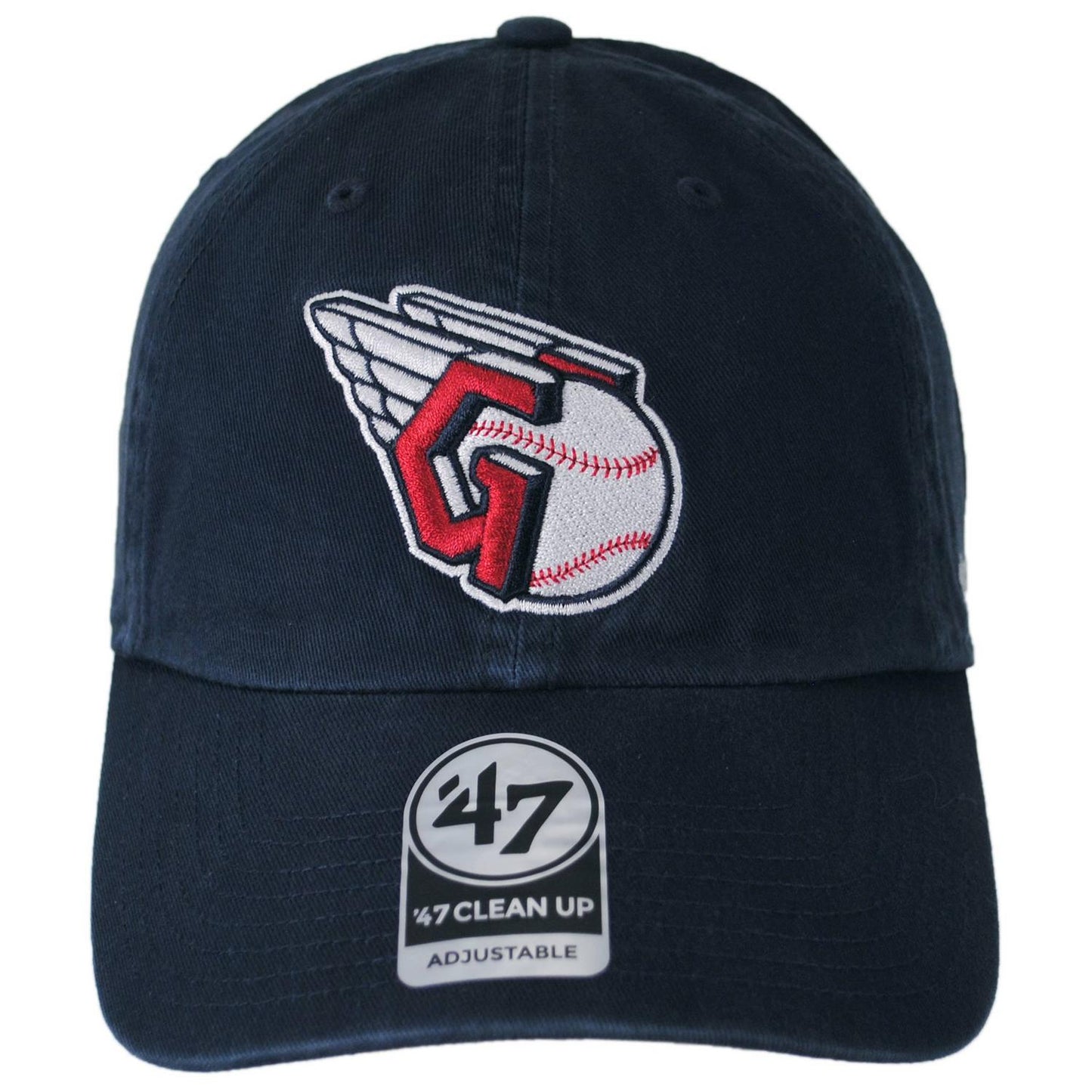 47 Brand | Cleveland Guardians MLB Clean Up Strapback Baseball Cap Dad Hat | 203401 | front | NAVY