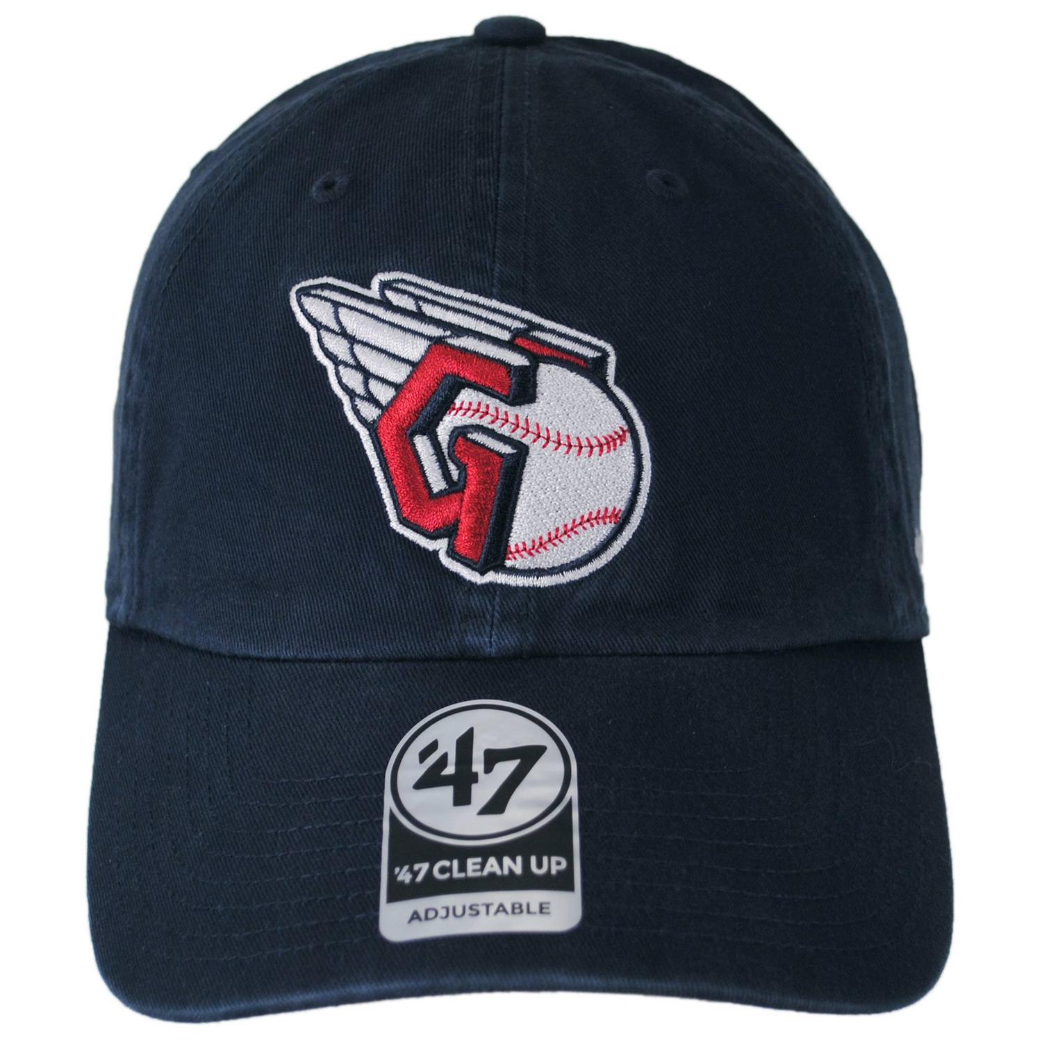47 Brand | Cleveland Guardians MLB Clean Up Strapback Baseball Cap Dad Hat | 203401 | front | NAVY