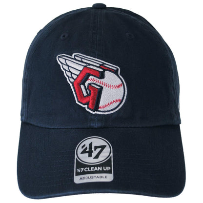 47 Brand | Cleveland Guardians MLB Clean Up Strapback Baseball Cap Dad Hat | 203401 | front | NAVY