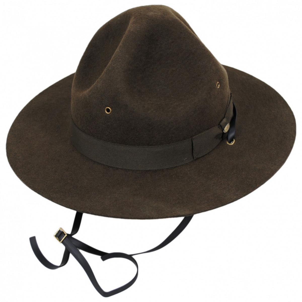 Scala | Wool Campaign Hat with Adjustable Chin Strap | 190121 | lead | OLIVE