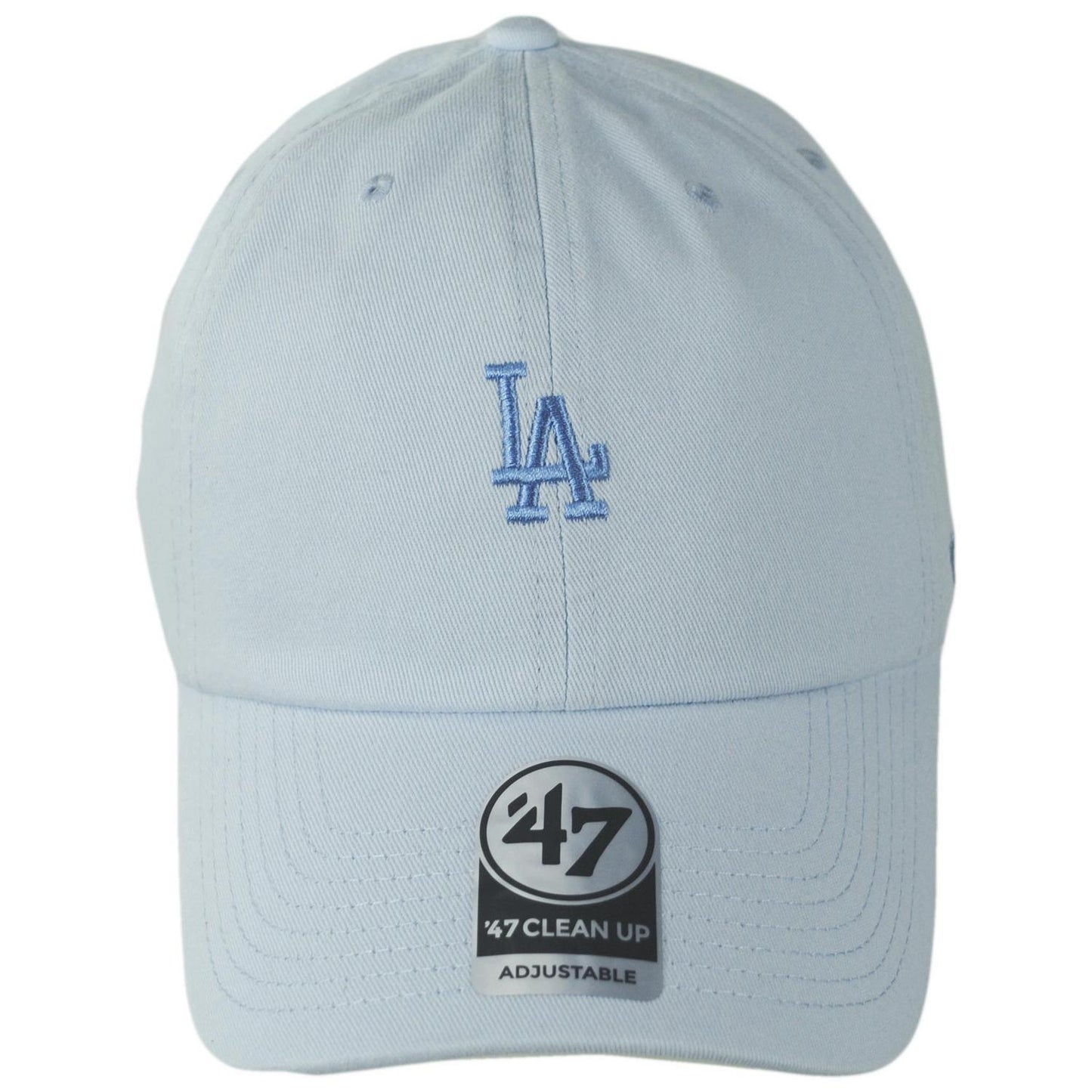 47 Brand | Los Angeles Dodgers MLB Tonal Base Runner Clean Up Strapback Baseball Cap Dad Hat | 203057 | front | DIGITAL BLUE